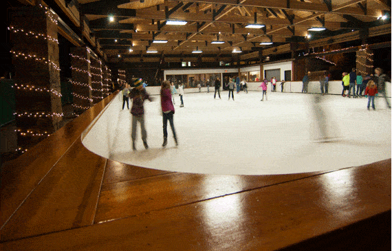 People enjoy ice skating at the Village at Sunriver in Sunriver, Oregon. People enjoy ice skating at the Village at Sunriver in Sunriver, Oregon.