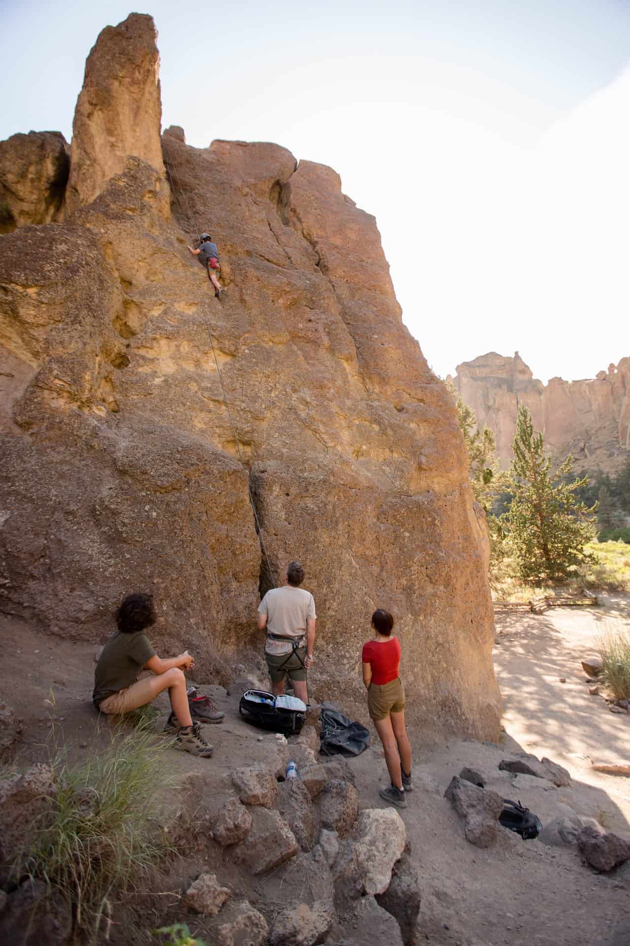 outdoor-adventure travel photography by steve heinrichs_-33-large A family rock climbs at Smith Rock State Park in Central Oregon