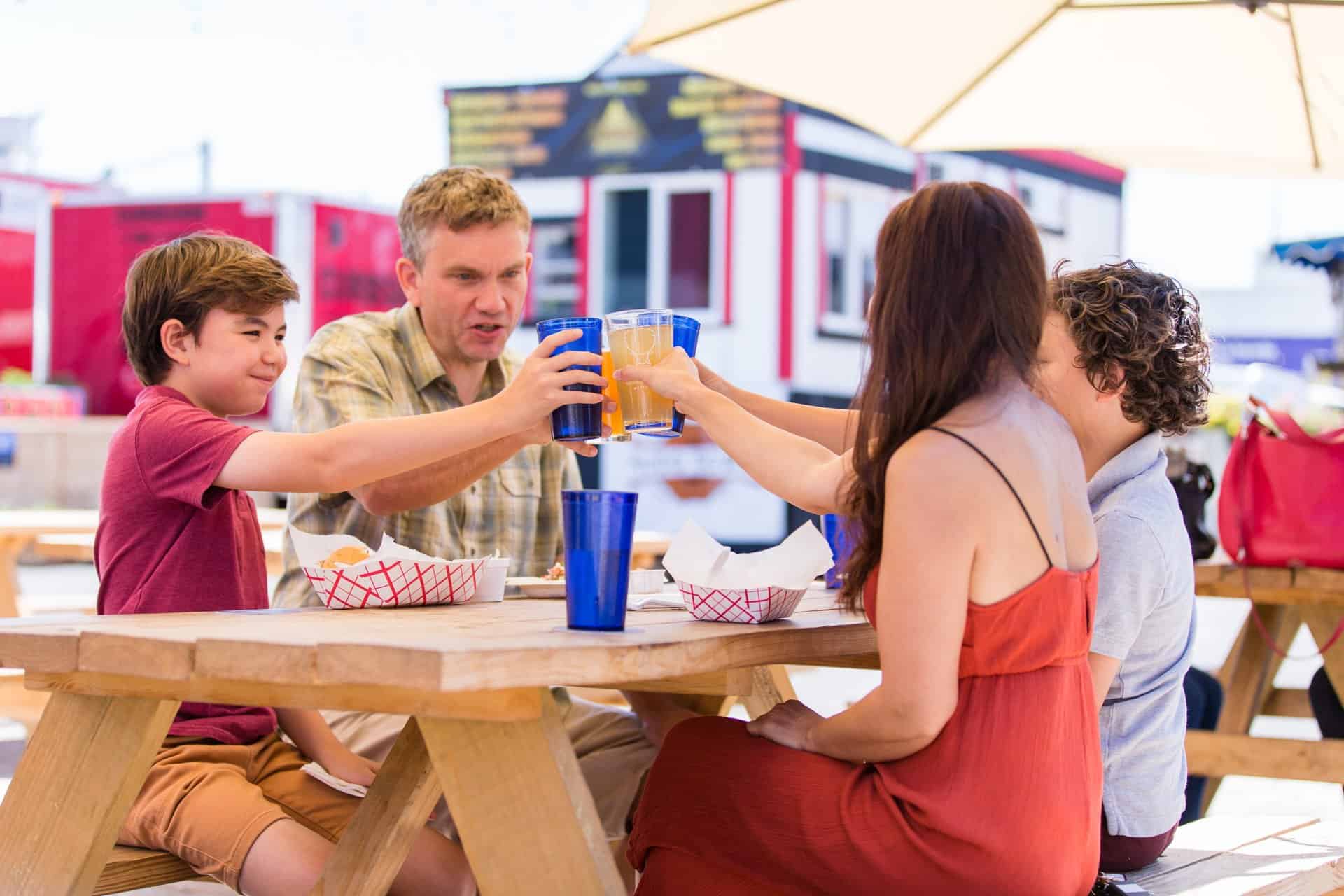 outdoor-adventure travel photography by steve heinrichs_-12-large A family dines at Wild Ride Brewing in downtown Redmond in Central Oregon