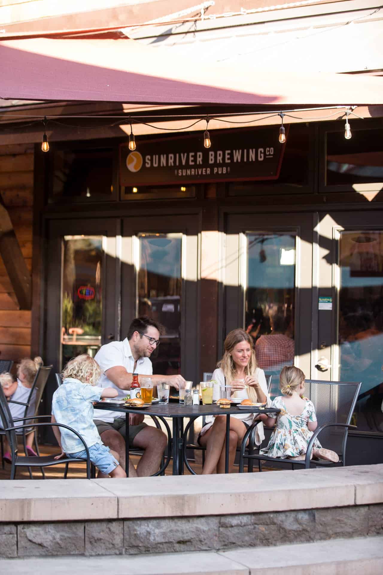 outdoor-adventure travel photography by steve heinrichs_-112-large A family dines on the patio of Sunriver Brewing