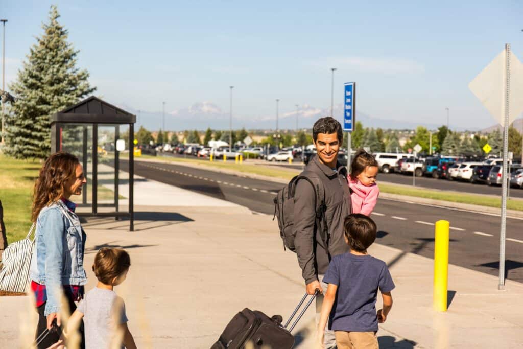 steve heinrichs photography-13-large Family of five waits for transportation outside of the Redmond Airport