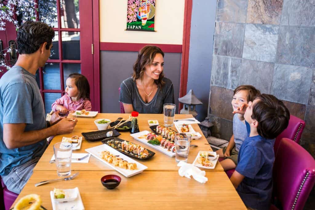 steve heinrichs photography-87-large Family of five eats sushi at Oishi Sushi in Redmond, Oregon