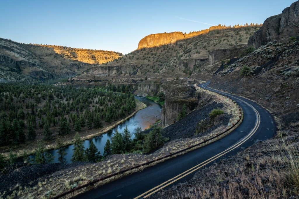 Crooked_4-large (1) Overhead view of the Crooked River Canyon Scenic Bikeway in Prineville, Oregon