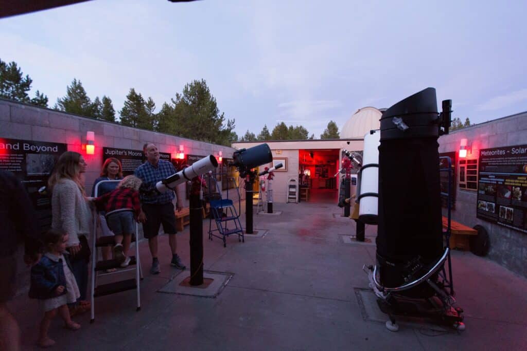 Telescopes at the Oregon Observatory in Sunriver, Oregon