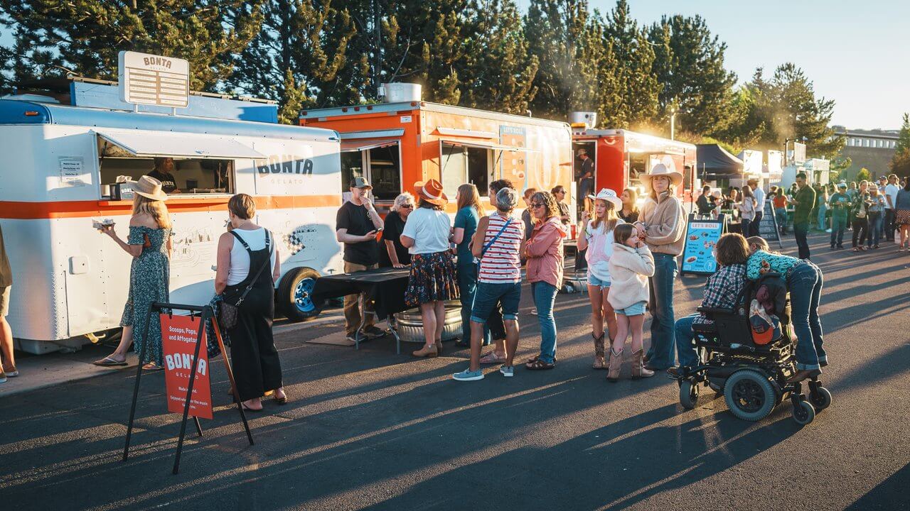 Food trucks at Hayden Homes Amphitheater in Bend, Oregon Food trucks at Hayden Homes Amphitheater in Bend, Oregon